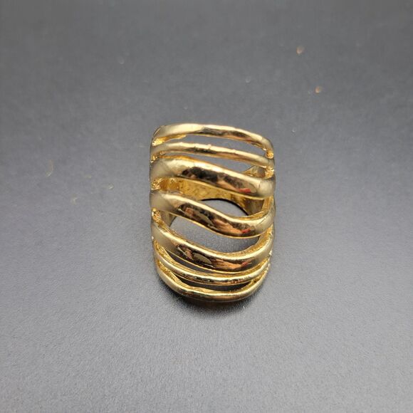 Unbranded Jewelry - Unbranded Size 7 Multi Strand Dome Statement Ring Women Gold Tone Wide Costume